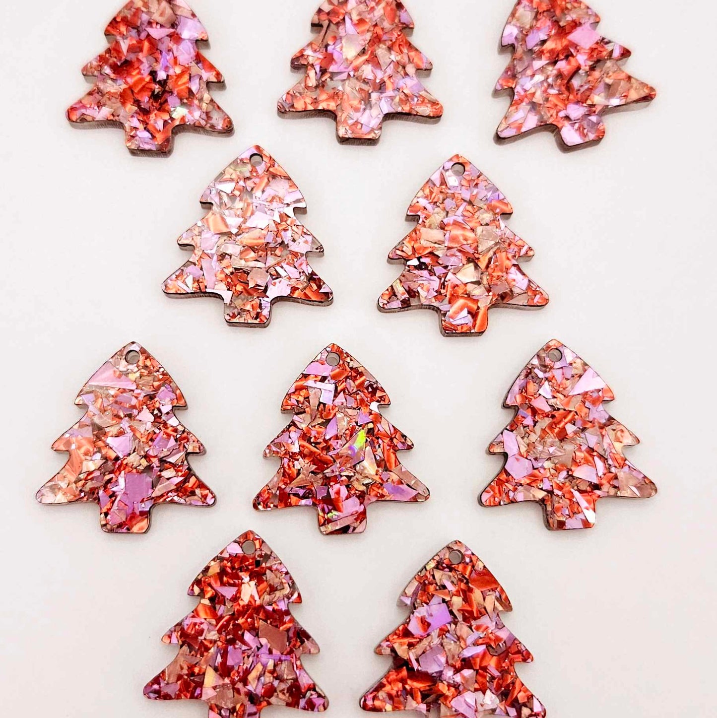 chunky love red pink glitter Christmas tree mini petite diy earring supplies laser cut acrylic dangles blanks