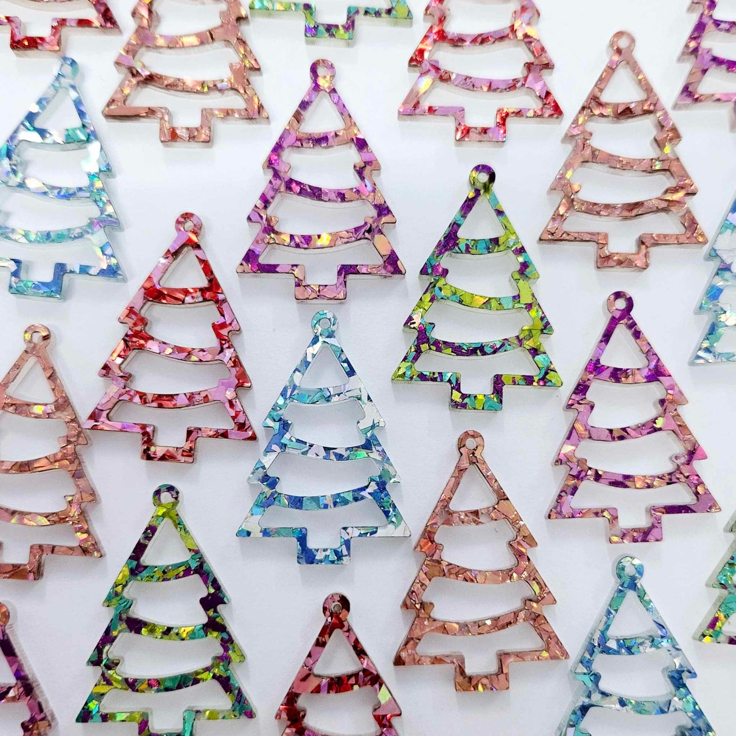 chunky glitter rose gold love peacock aqua unicorn holographic Christmas tree diy earring supplies laser cut acrylic dangles black mixed pack