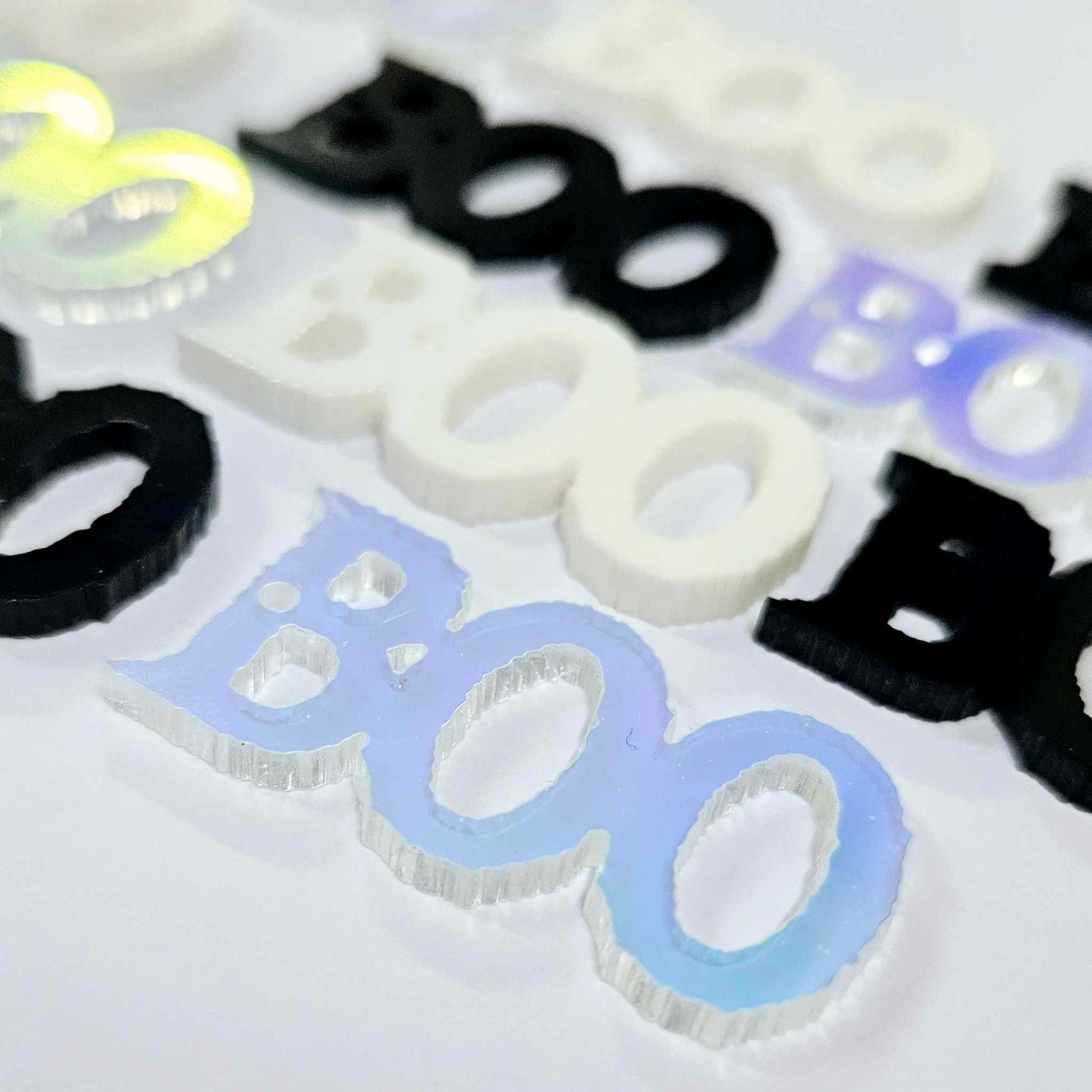 black white iridescent boo Halloween diy earring supplies laser cut acrylic dangles blanks