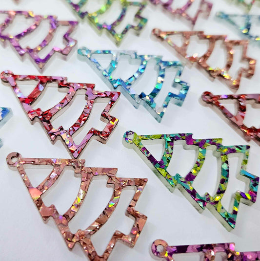 chunky glitter rose gold love peacock aqua unicorn holographic Christmas tree diy earring supplies laser cut acrylic dangles black mixed pack