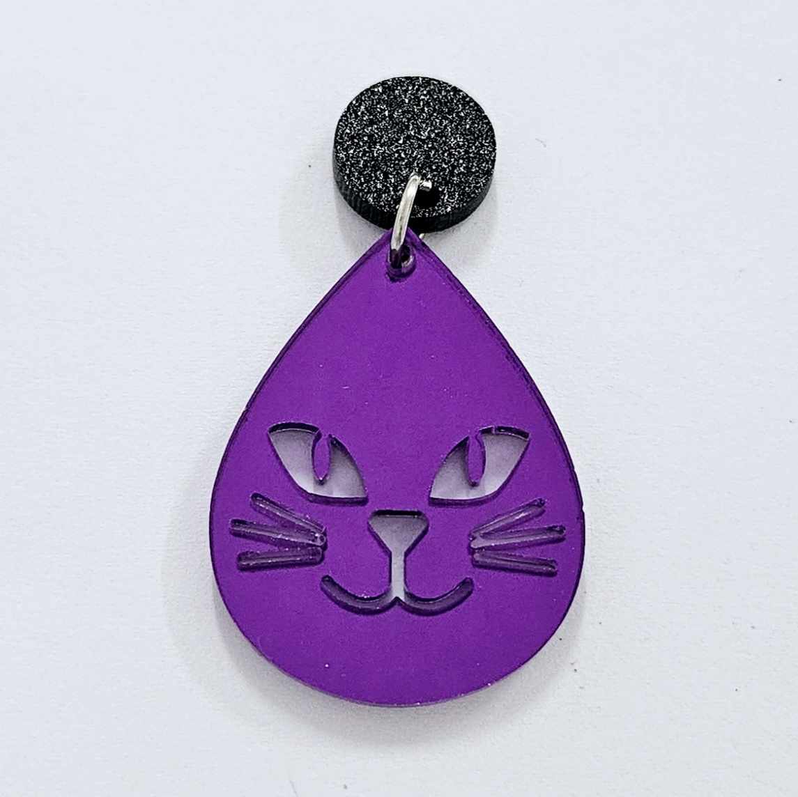 black orange purple mirror cat teardrops Halloween diy earring supplies laser cut acrylic dangles blanks earrings