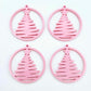 pastel pink Christmas tree hoops diy earring supplies laser cut acrylic blanks dangles