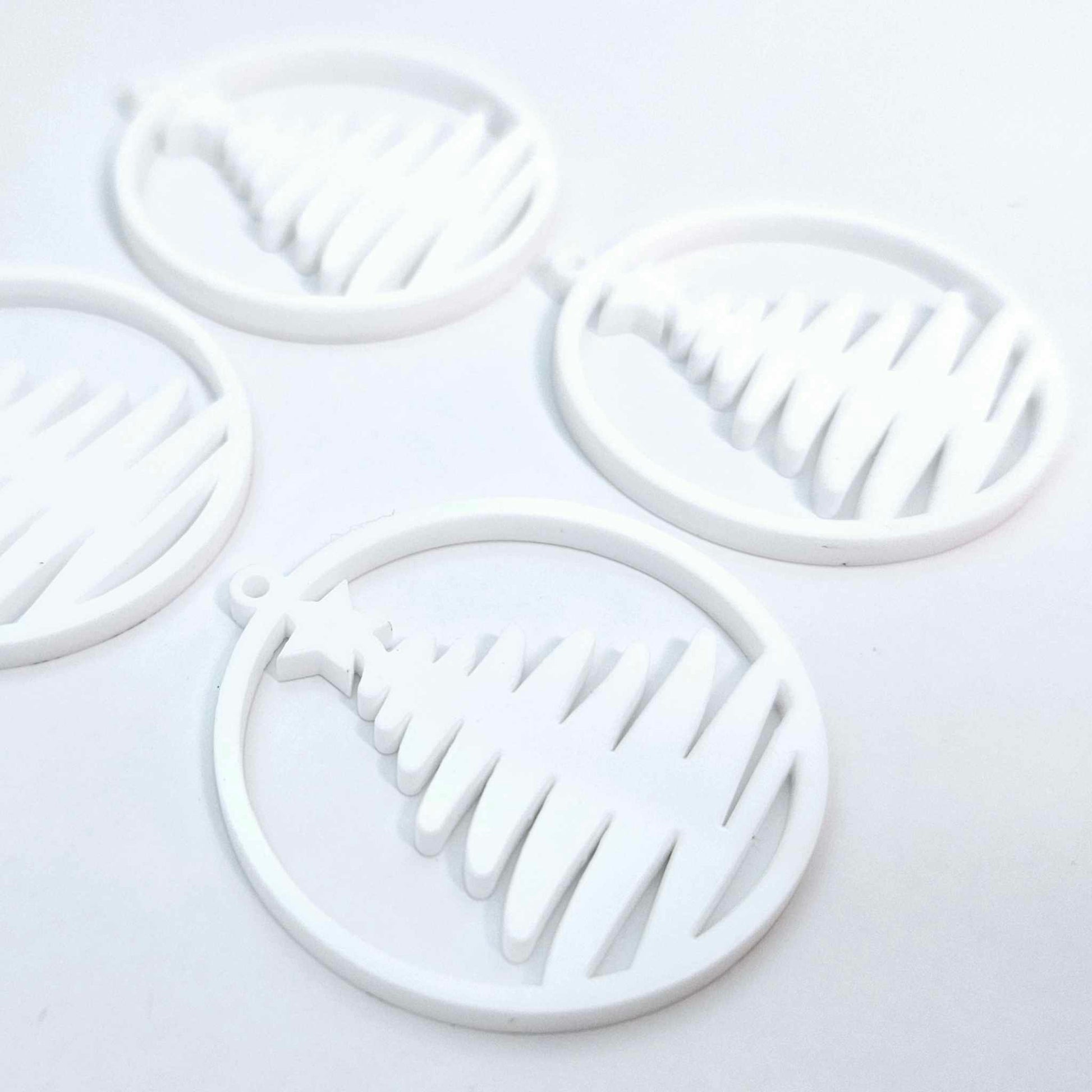 white Christmas Xmas tree hoops diy earring supplies laser cut acrylic dangles blanks