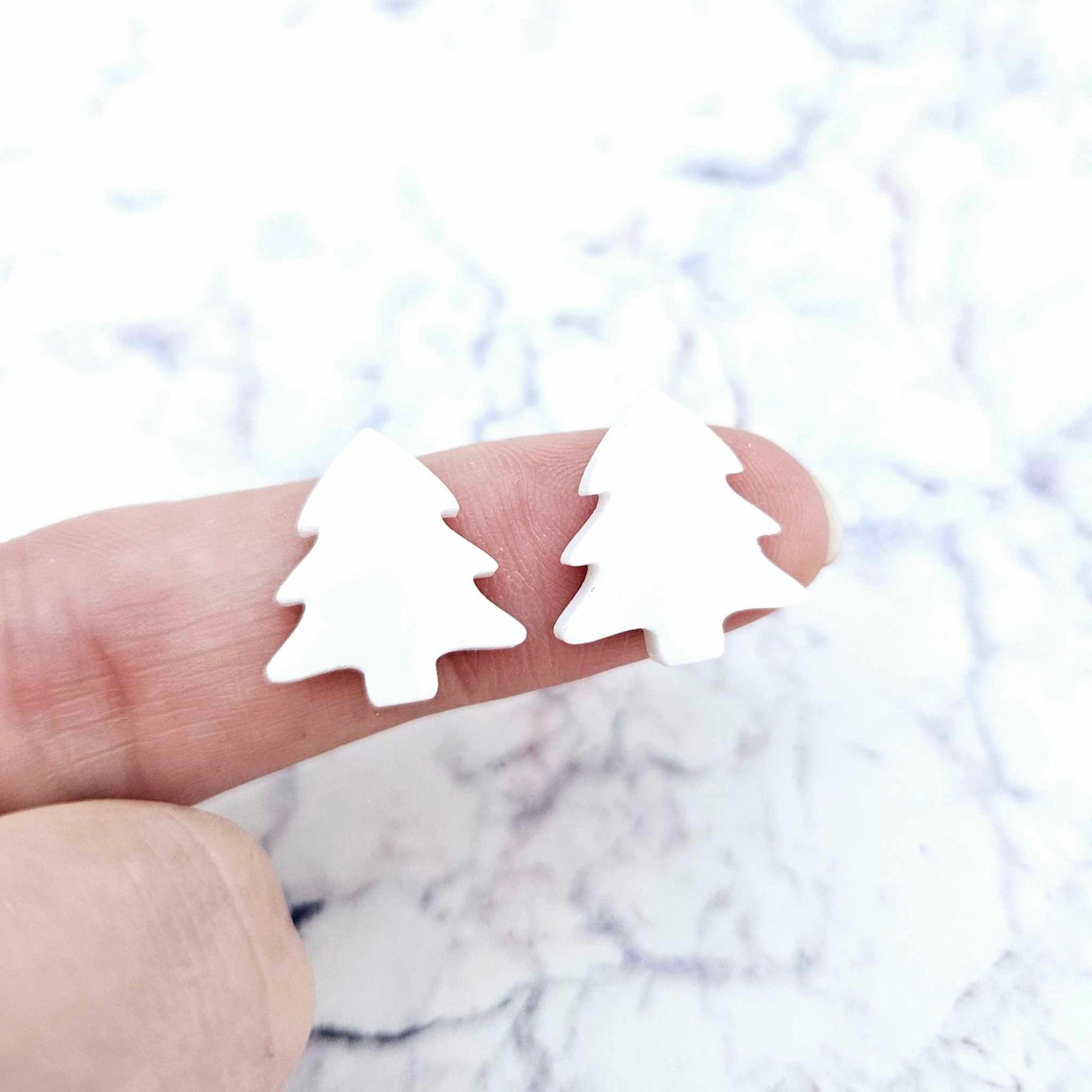 white Christmas Xmas tree diy earring supplies laser cut acrylic studs blanks