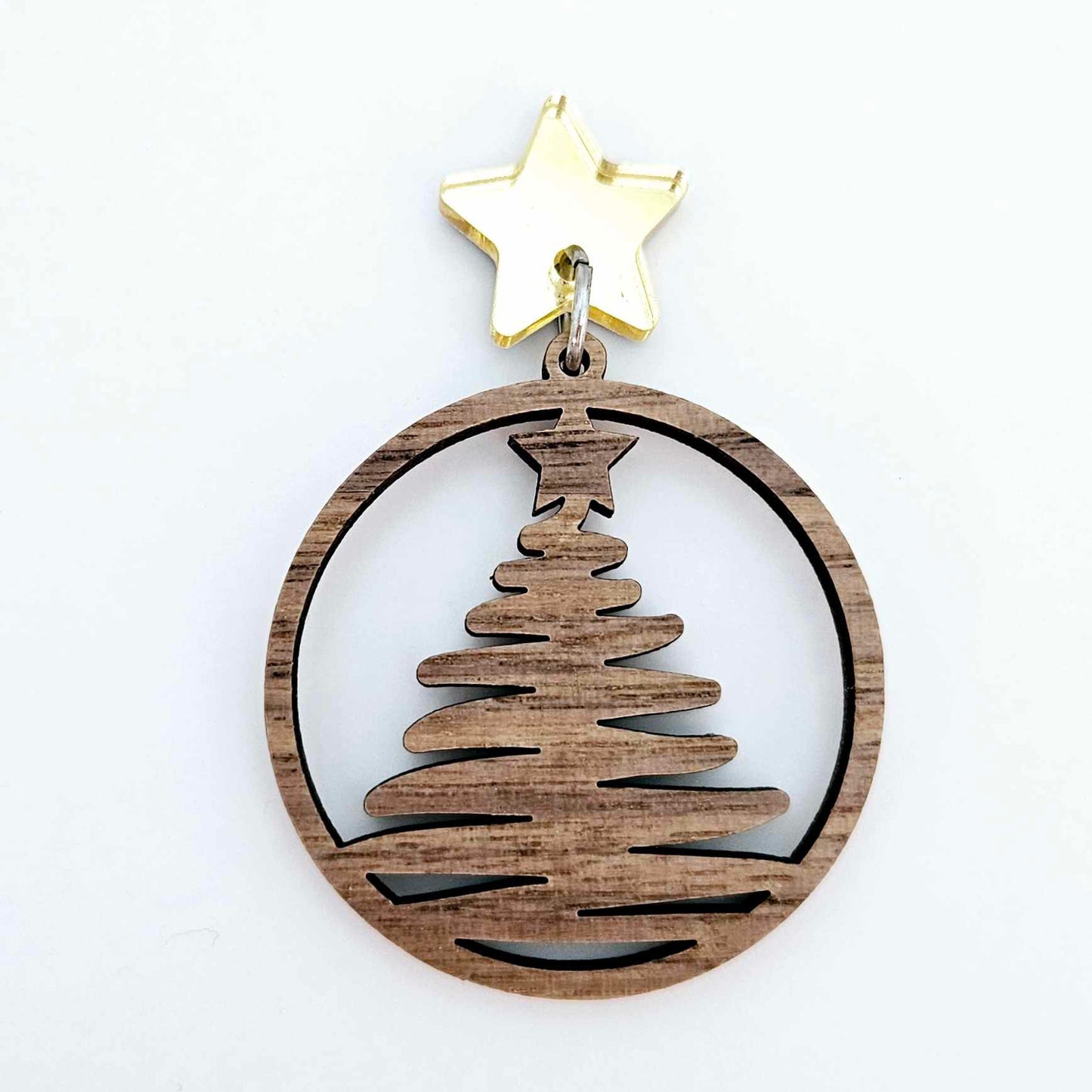 walnut wood Christmas Xmas tree hoops DIY earring supplies laser cut acrylic dangles blanks