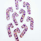 purple pink unicorn glitter Christmas candy canes mini diy earring supplies laser cut acrylic dangles blanks
