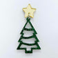 40mm GREEN GLITTER Acrylic CHRISTMAS TINSEL TREES