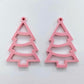 pastel pink Christmas tree diy earring supplies laser cut acrylic dangles blanks