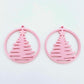 pastel pink Christmas tree hoops diy earring supplies laser cut acrylic blanks dangles