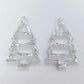 holographic silver glitter Christmas xmas tree DIY earring supplies laser cut acrylic dangles blanks