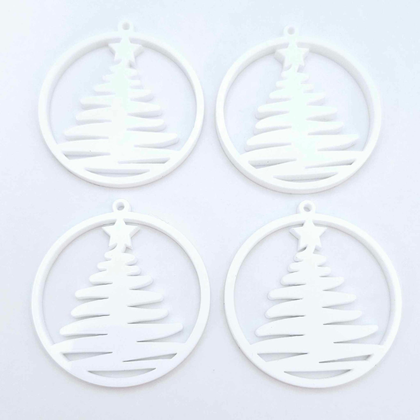 white Christmas Xmas tree hoops diy earring supplies laser cut acrylic dangles blanks