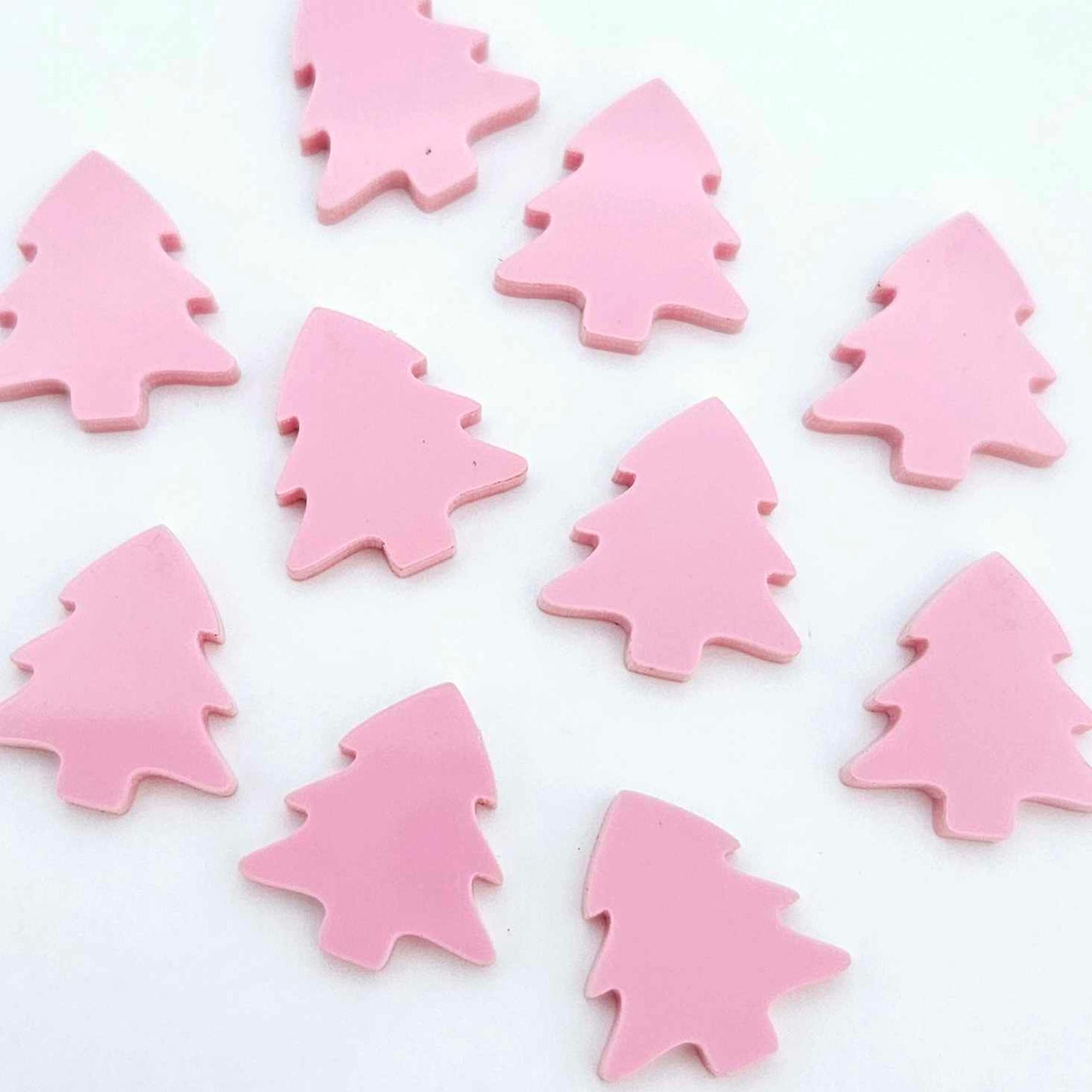 pastel pink Christmas Xmas tree diy earring supplies laser cut acrylic blanks studs