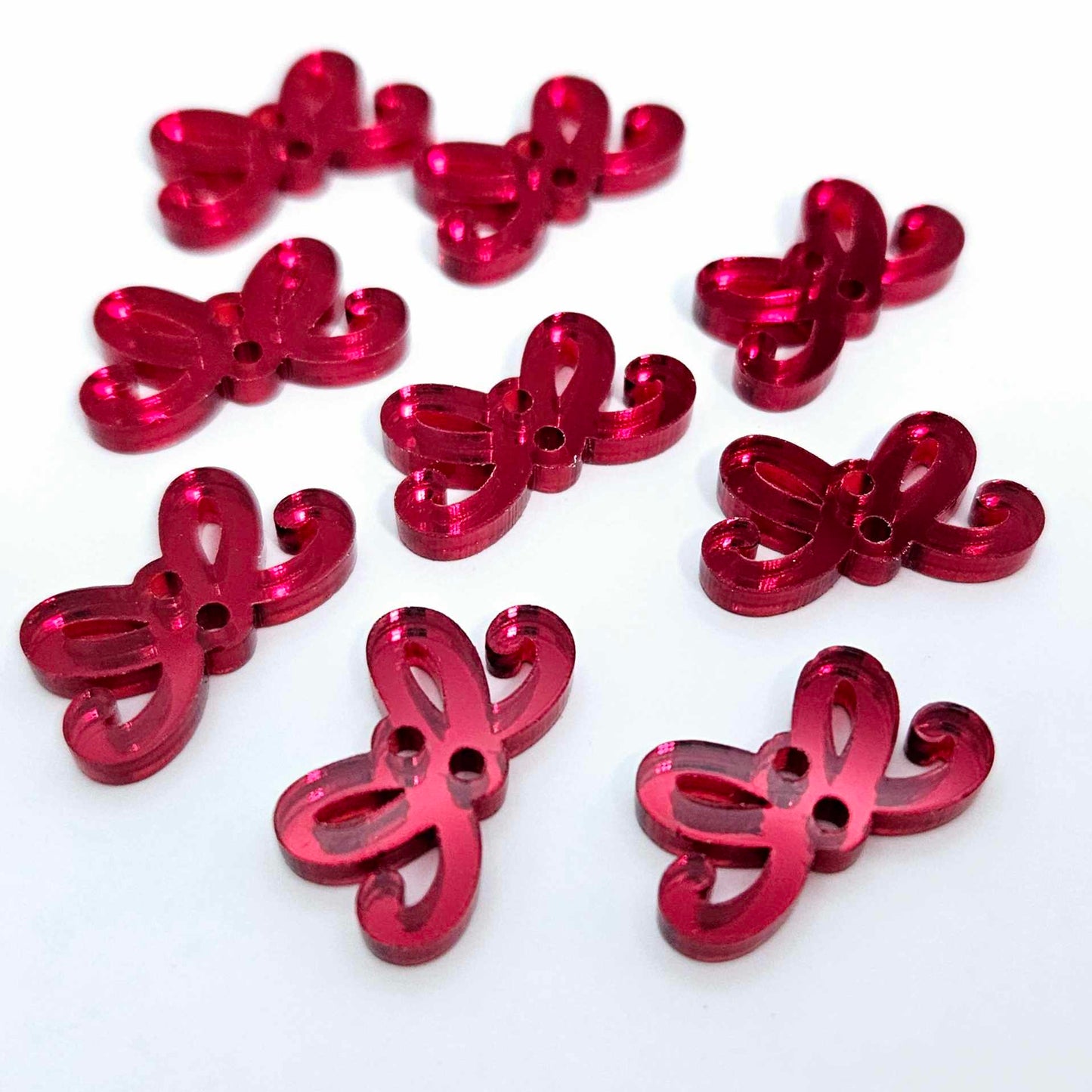 red mirror bows connectors Christmas diy earring supplies laser cut acrylic blanks