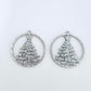 silver glitter Christmas Xmas tree hoops diy earring supplies laser cut acrylic dangles blanks
