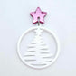 white Christmas Xmas tree hoops diy earring supplies laser cut acrylic dangles blanks