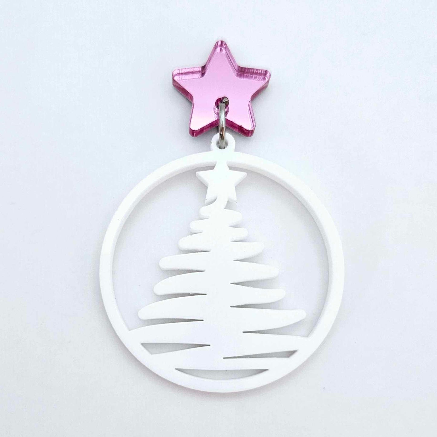 white Christmas Xmas tree hoops diy earring supplies laser cut acrylic dangles blanks