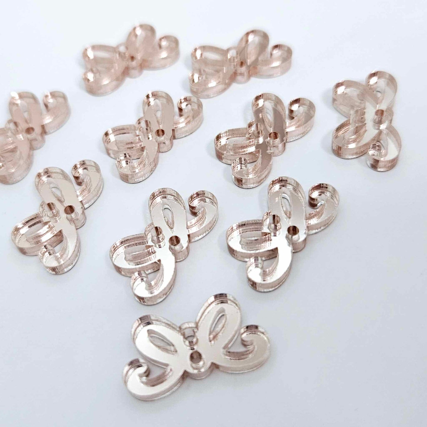 rose gold mirror bow connectors Christmas diy earring supplies laser cut acrylic blanks