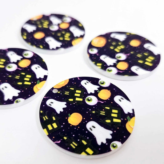 38mm PURPLE HALLOWEEN PRINT Acrylic DANGLES