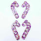 unicorn purple pink glitter Christmas candy canes diy earring supplies laser cut acrylic dangles blanks