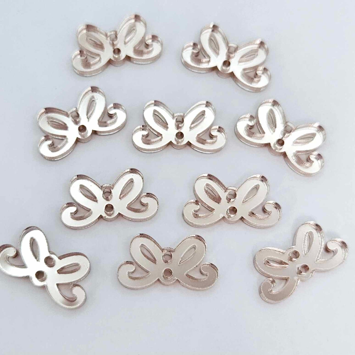 rose gold mirror bow connectors Christmas diy earring supplies laser cut acrylic blanks