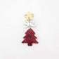red glitter Christmas trees DIY earring supplies laser cut acrylic dangles blanks mini petite
