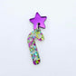chunky peacock green purple glitter Christmas candy canes mini diy earring supplies laser cut acrylic dangles blanks