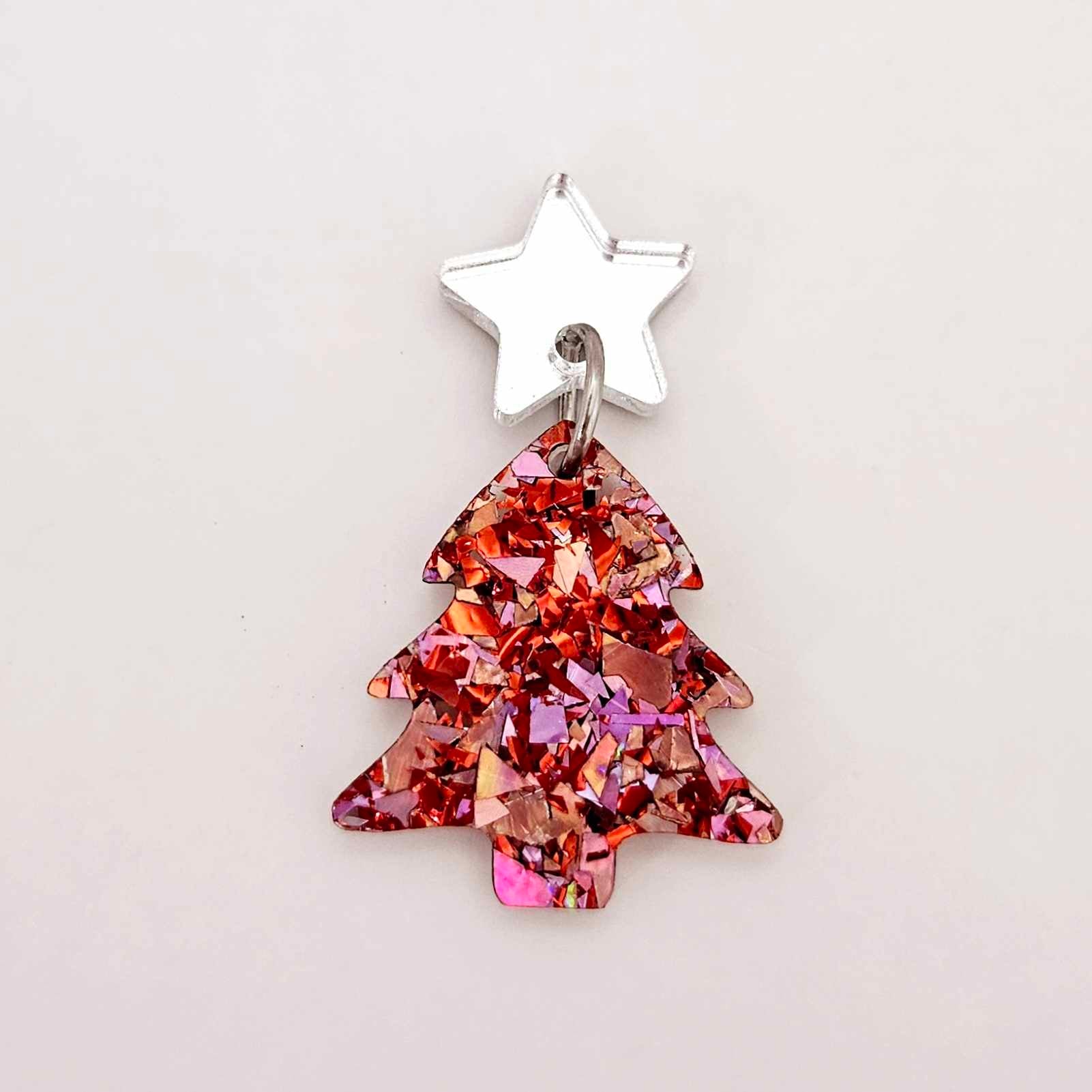 chunky love red pink glitter Christmas tree mini petite diy earring supplies laser cut acrylic dangles blanks