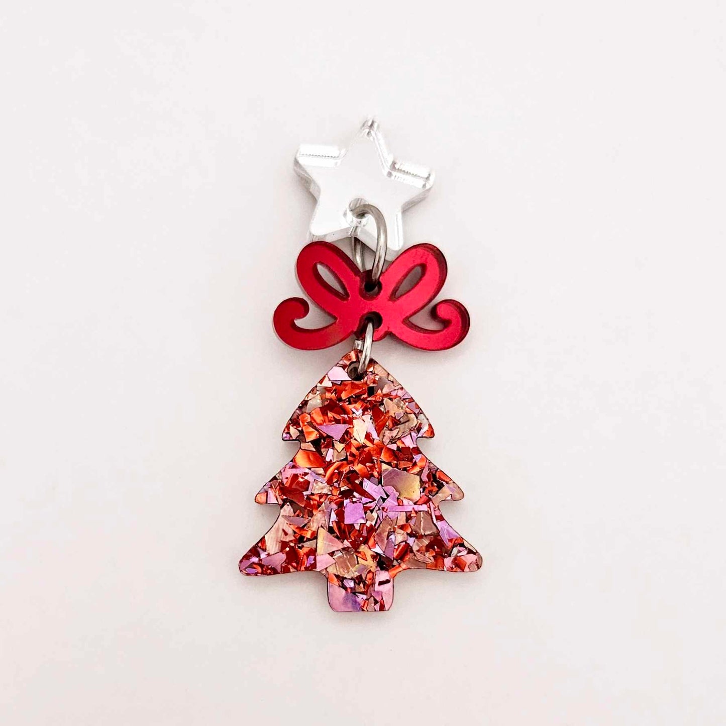 chunky love red pink glitter Christmas tree mini petite diy earring supplies laser cut acrylic dangles blanks