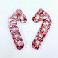 chunky love red pink glitter Christmas candy canes diy earring supplies laser cut acrylic dangles blanks