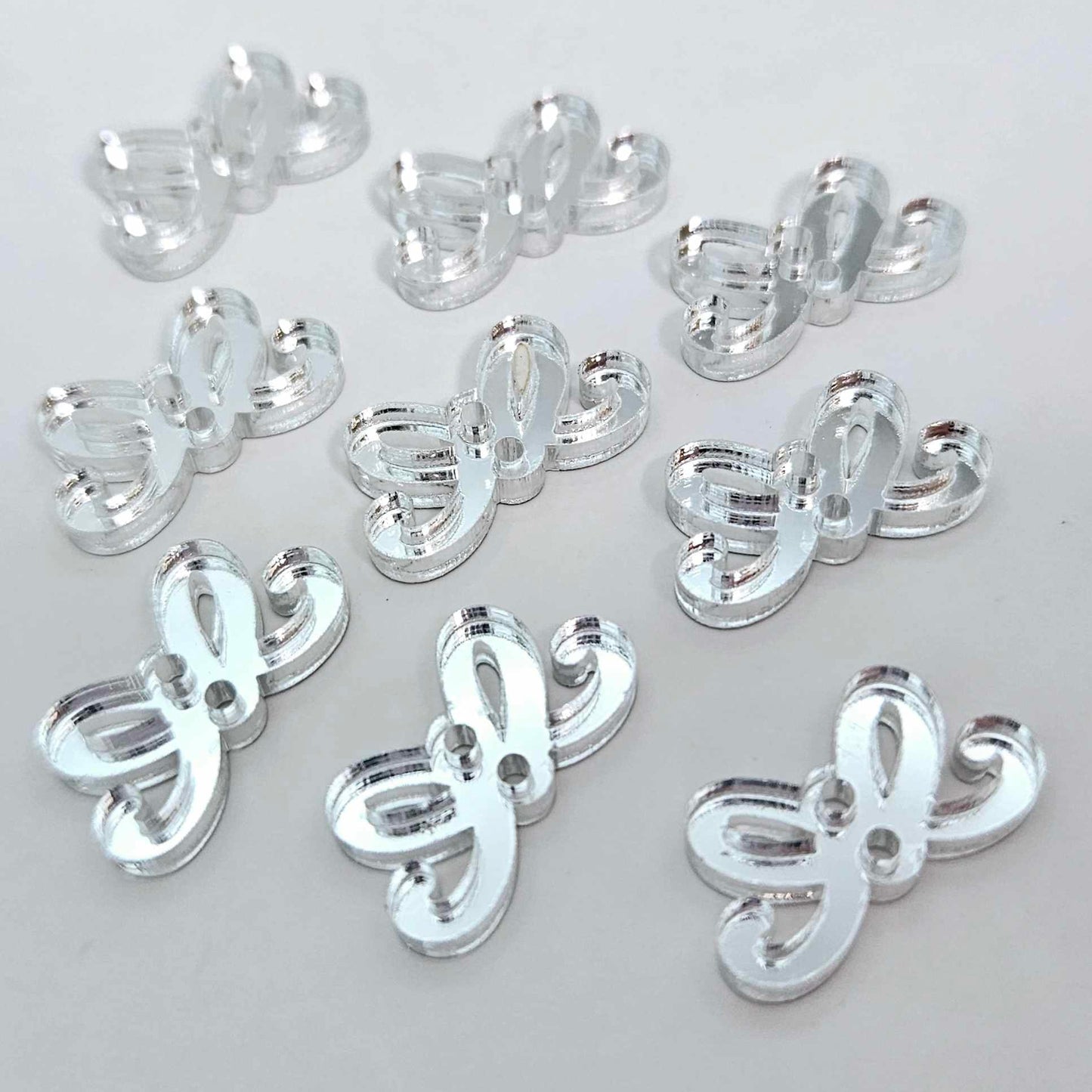 silver mirror bow connectors Christmas diy earring supplies laser cut acrylic blanks