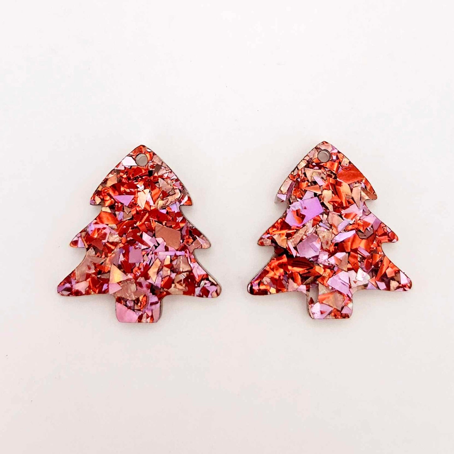 chunky love red pink glitter Christmas tree mini petite diy earring supplies laser cut acrylic dangles blanks