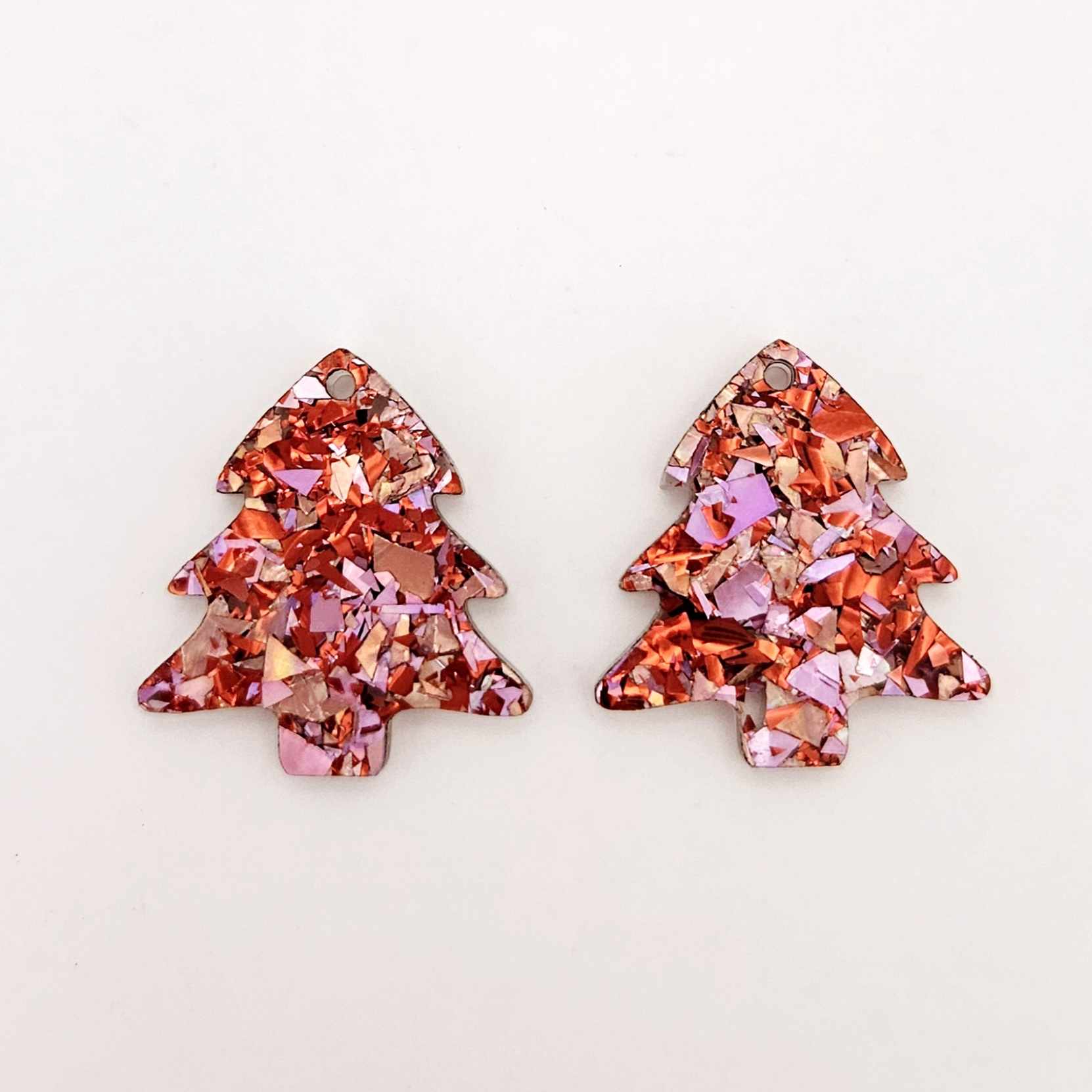 chunky love red pink glitter Christmas tree mini petite diy earring supplies laser cut acrylic dangles blanks