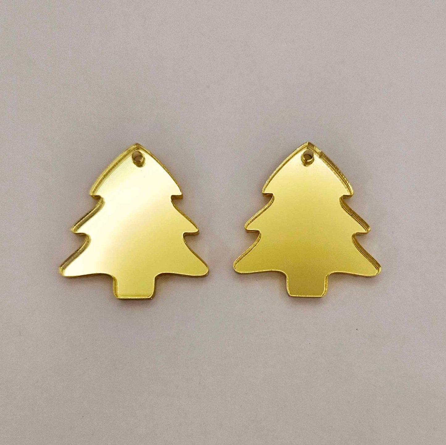 gold mirror Christmas tree mini petite diy earring supplies laser cut acrylic dangles blanks