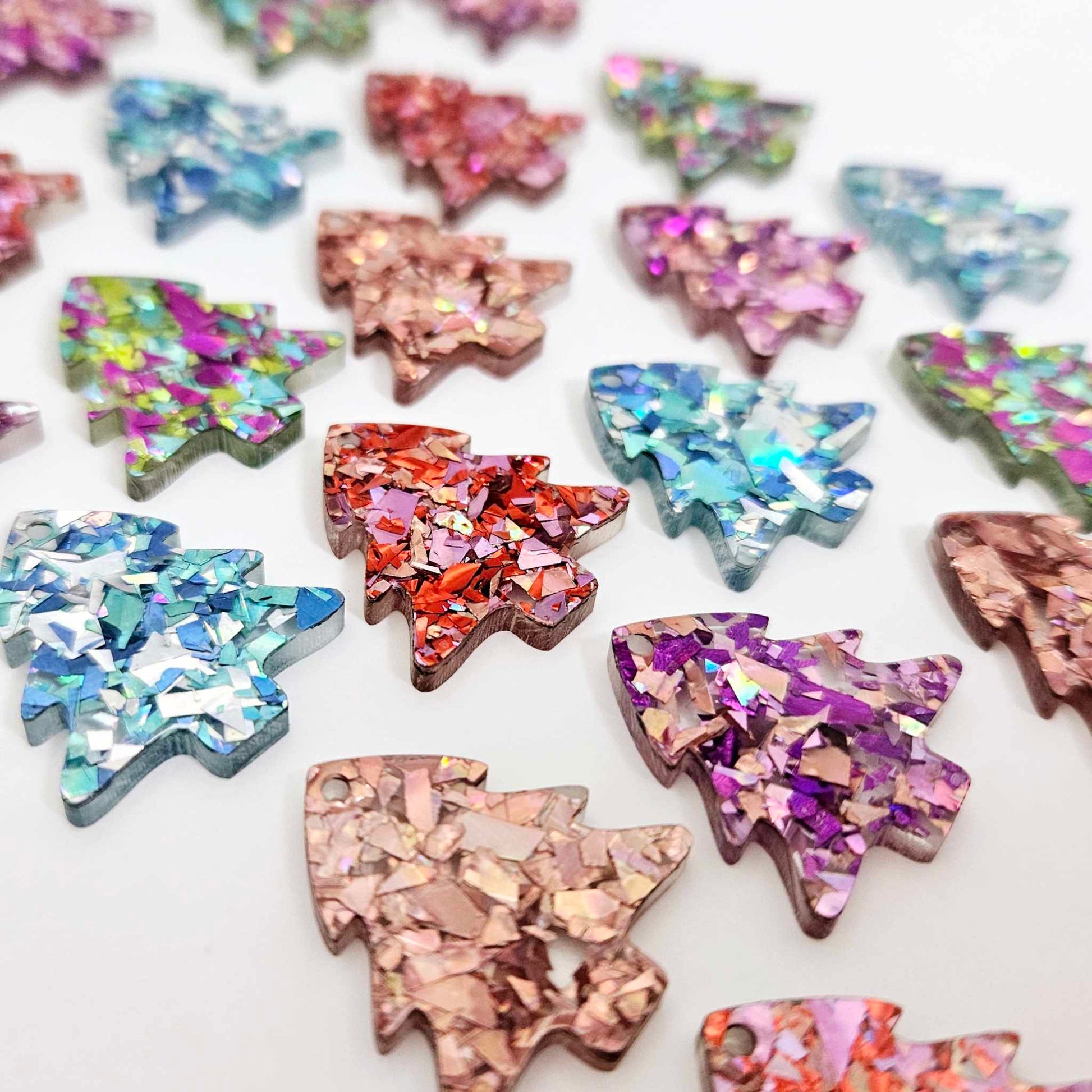 chunky glitter holographic rose gold unicorn pink purple blue silver green peacock love red Christmas tree diy earring supplies laser cut acrylic dangles blanks mini petite mixed pack