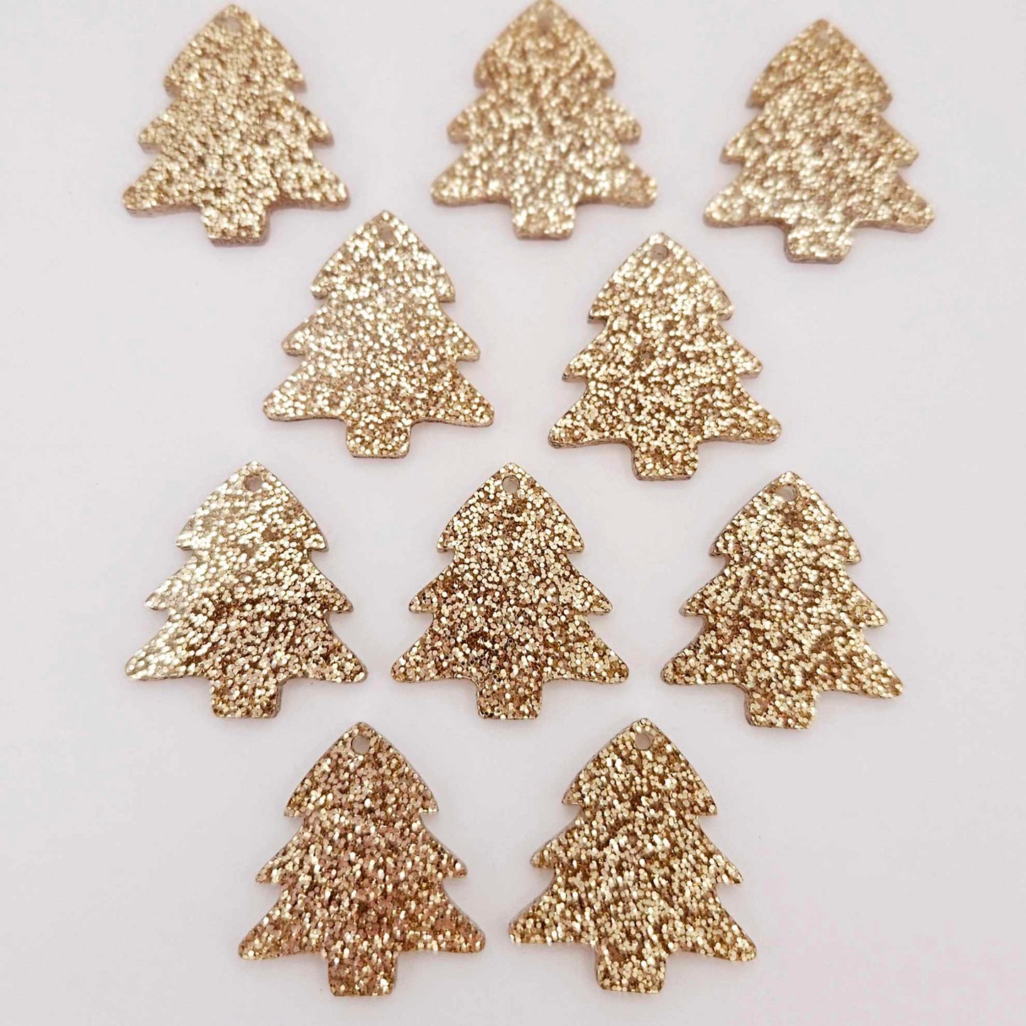 rose gold glitter Christmas trees diy earring supplies laser cut acrylic dangles blanks mini petite