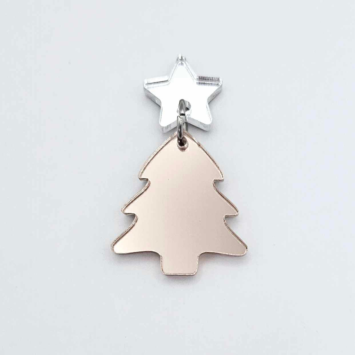 rose gold mirror Christmas trees diy earring supplies laser cut acrylic dangles blanks