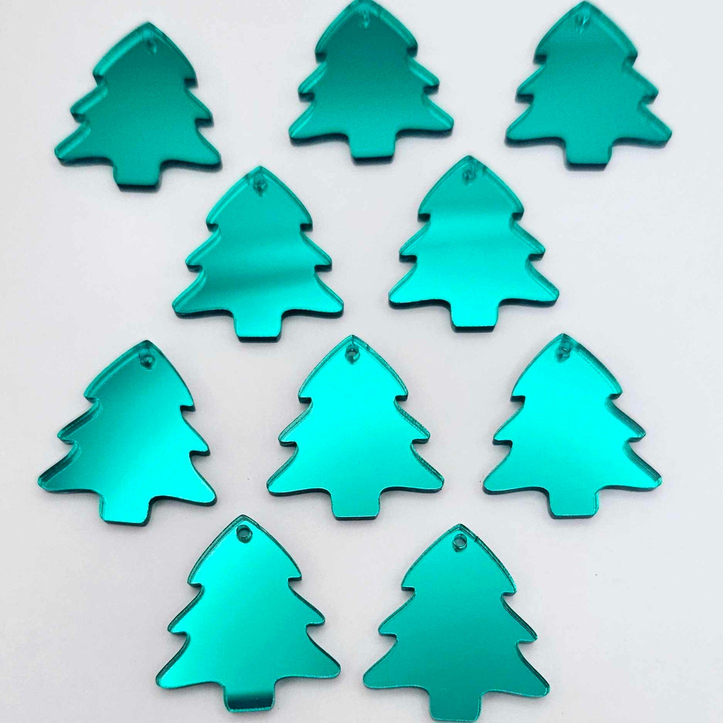 green mirror Christmas tree diy earring supplies laser cut acrylic dangles blanks mini petite