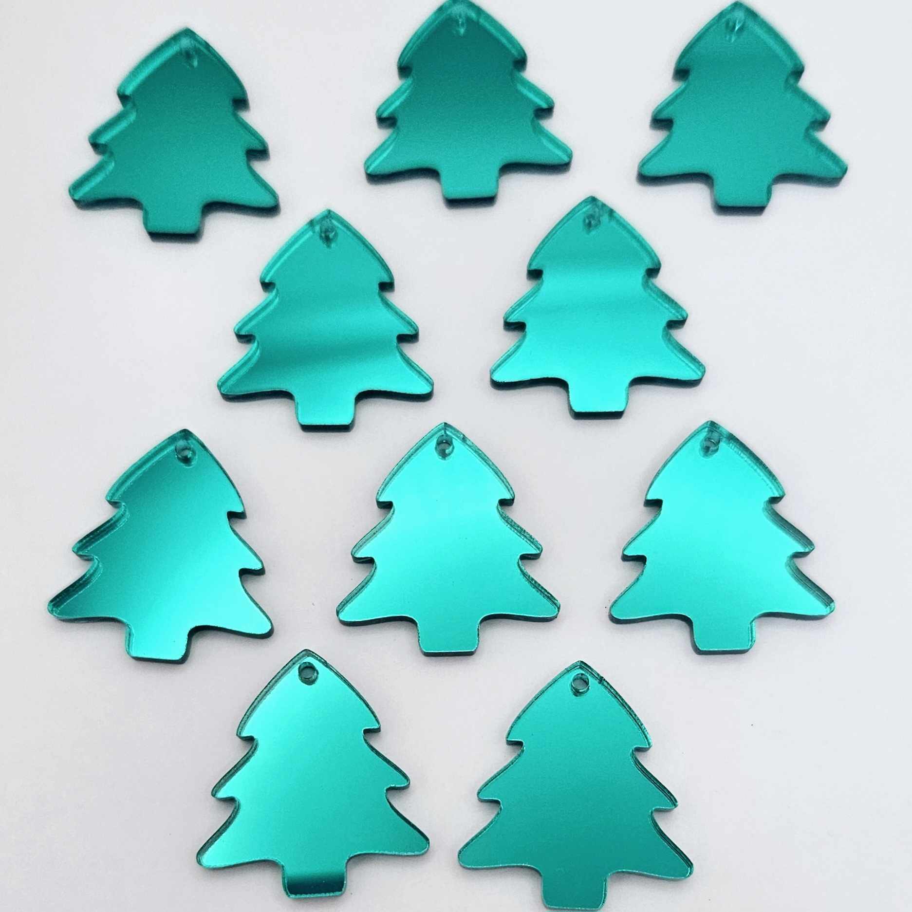 green mirror Christmas tree diy earring supplies laser cut acrylic dangles blanks mini petite