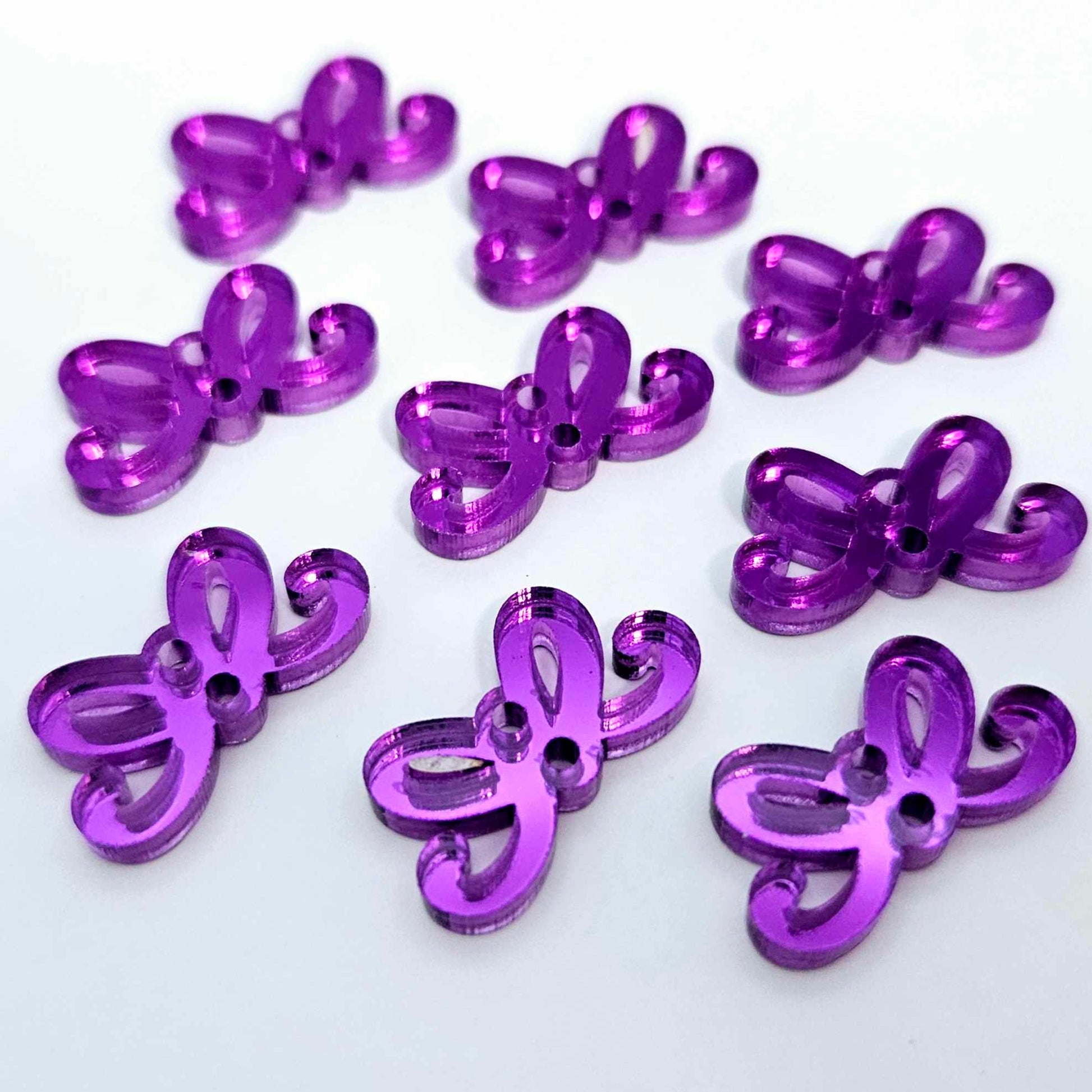 purple mirror bow connectors Christmas ribbon diy earring supplies laser cut acrylic blanks