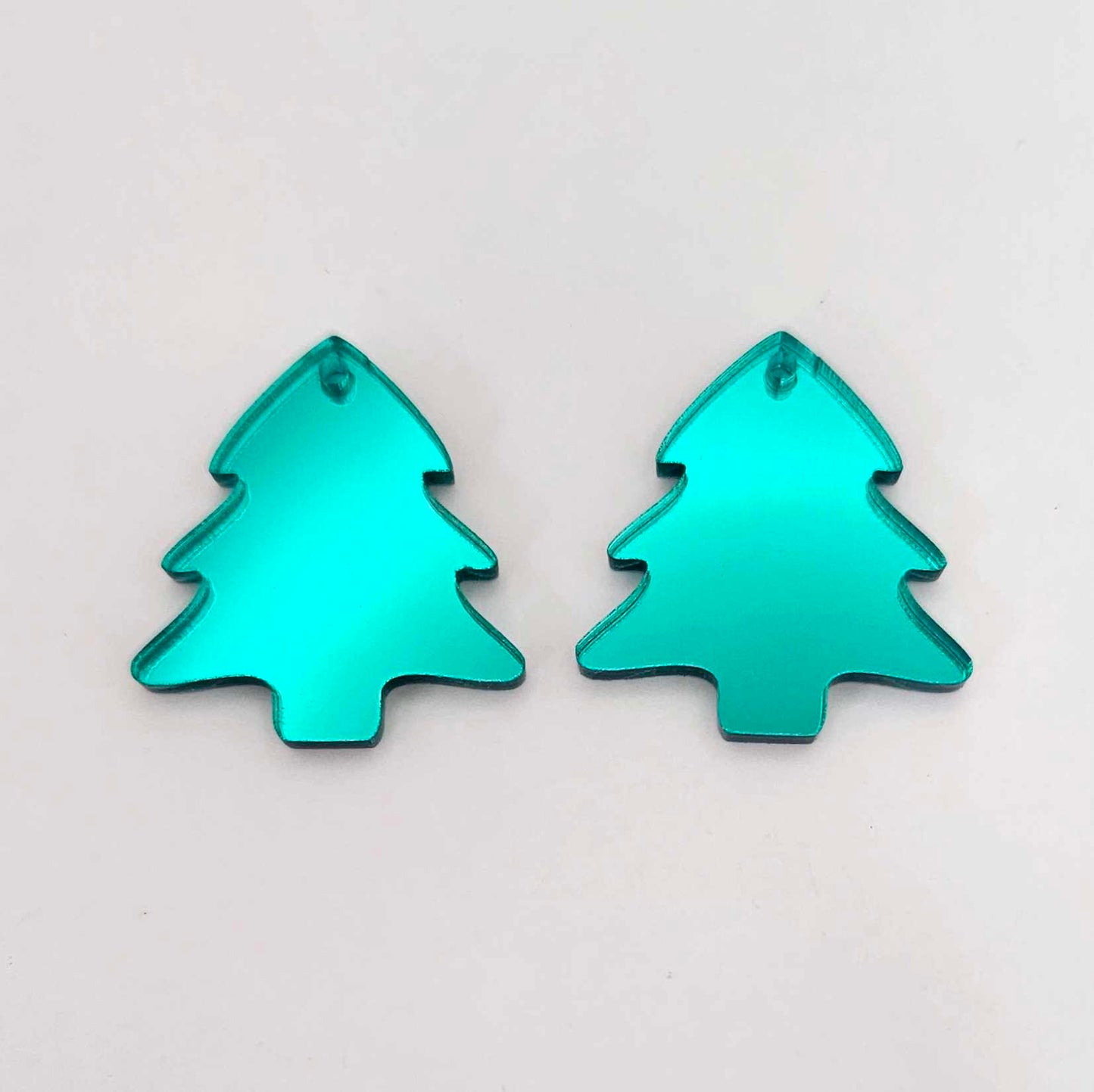 green mirror Christmas tree diy earring supplies laser cut acrylic dangles blanks mini petite