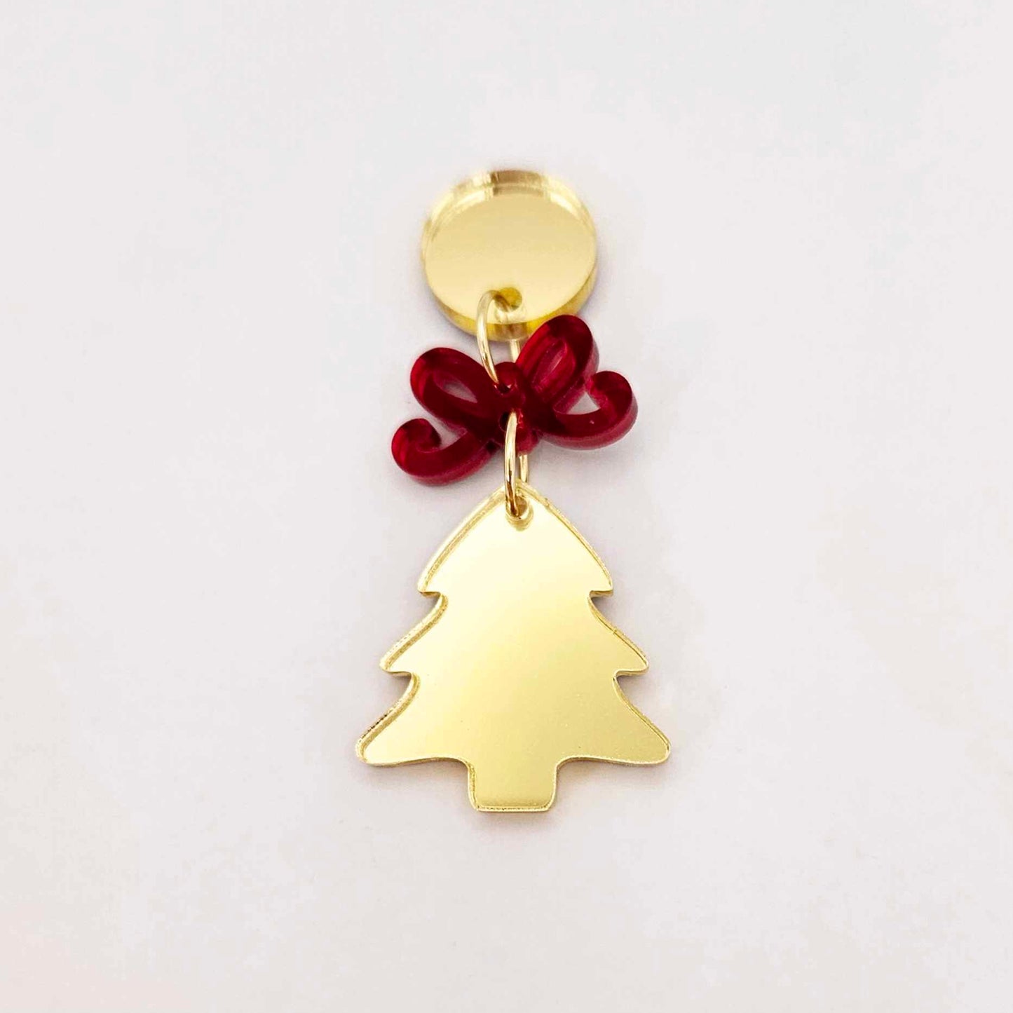 gold mirror Christmas tree mini petite diy earring supplies laser cut acrylic dangles blanks