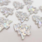 holographic silver glitter Christmas tree mini petite diy earring supplies laser cut acrylic dangles blanks