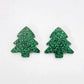 green glitter Christmas trees DIY earring supplies laser cut acrylic dangles blanks mini petite