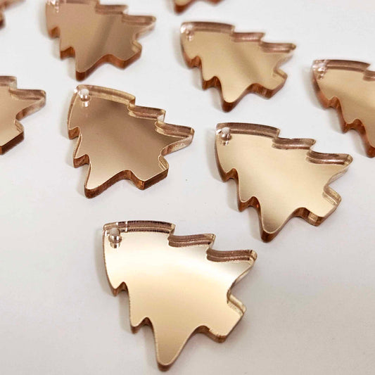 rose gold mirror Christmas trees diy earring supplies laser cut acrylic dangles blanks