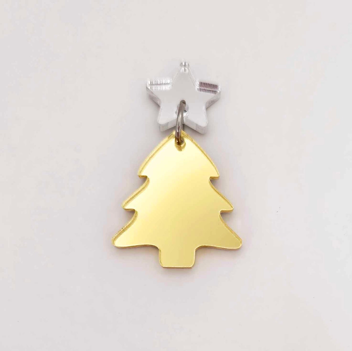 gold mirror Christmas tree mini petite diy earring supplies laser cut acrylic dangles blanks