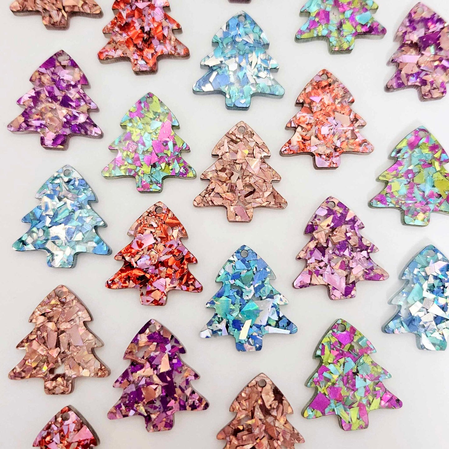 chunky glitter holographic rose gold unicorn pink purple blue silver green peacock love red Christmas tree diy earring supplies laser cut acrylic dangles blanks mini petite mixed pack