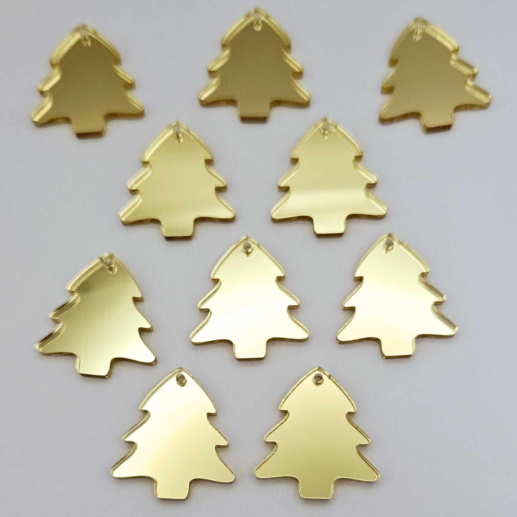 gold mirror Christmas tree mini petite diy earring supplies laser cut acrylic dangles blanks