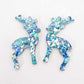 blue silver chunky aqua glitter Christmas reindeer DIY earring supplies laser cut acrylic dangles blanks