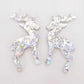 holographic silver glitter Christmas reindeers DIY earring supplies laser cut acrylic dangles blanks