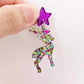 chunky green purple peacock glitter Christmas reindeer DIY earring supplies laser cut acrylic dangles blanks